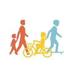 families walking to school